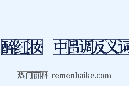 醉红妆·中吕调反义词是什么意思的图片